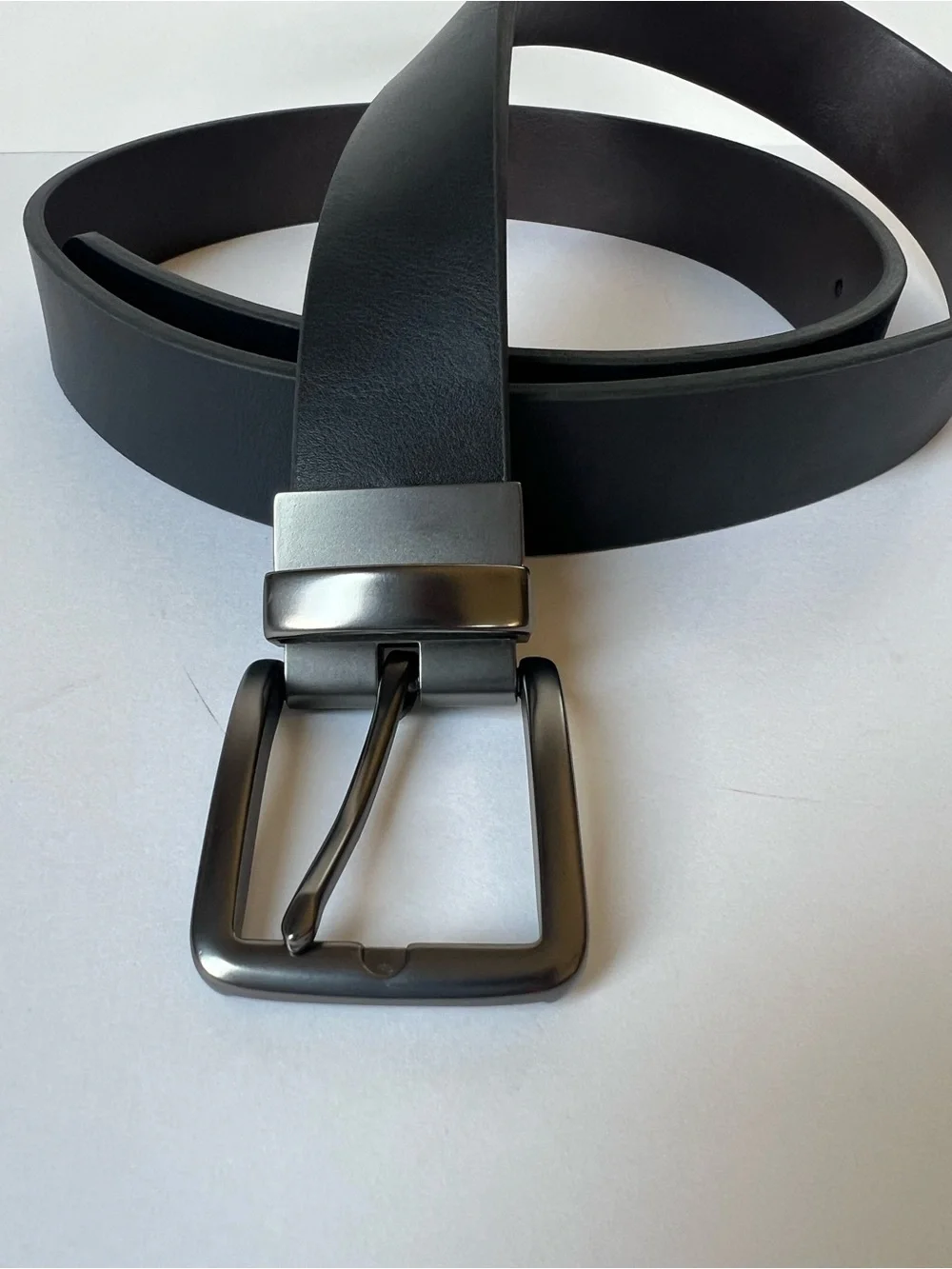 Men's Two-in-one Reversible Rotative Buckle Casual Dress Belt Black Brown SZ XL